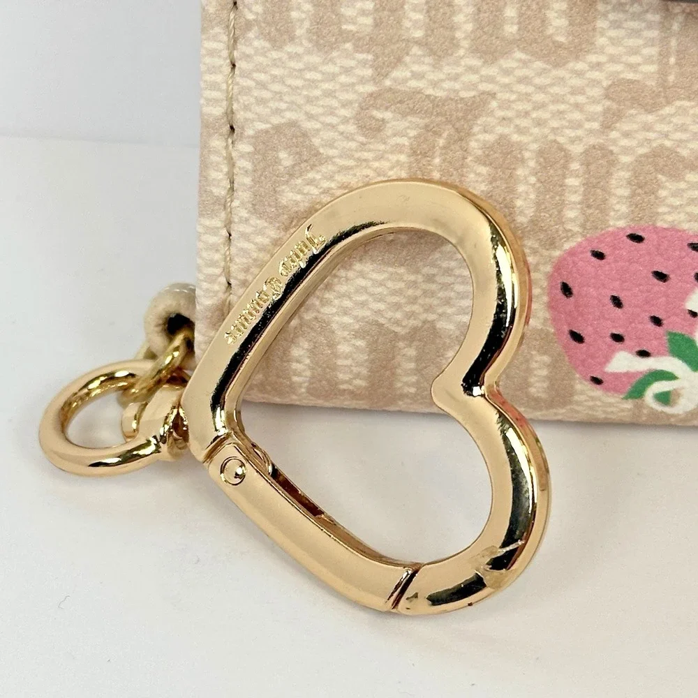 Juicy Couture Strawberry Wallet Keychain Card Holder Berry Sweet NWT